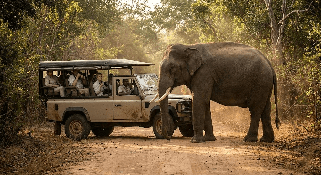Taxi transfer from Ella to Mirissa with Udawalawe National Park safari stop.