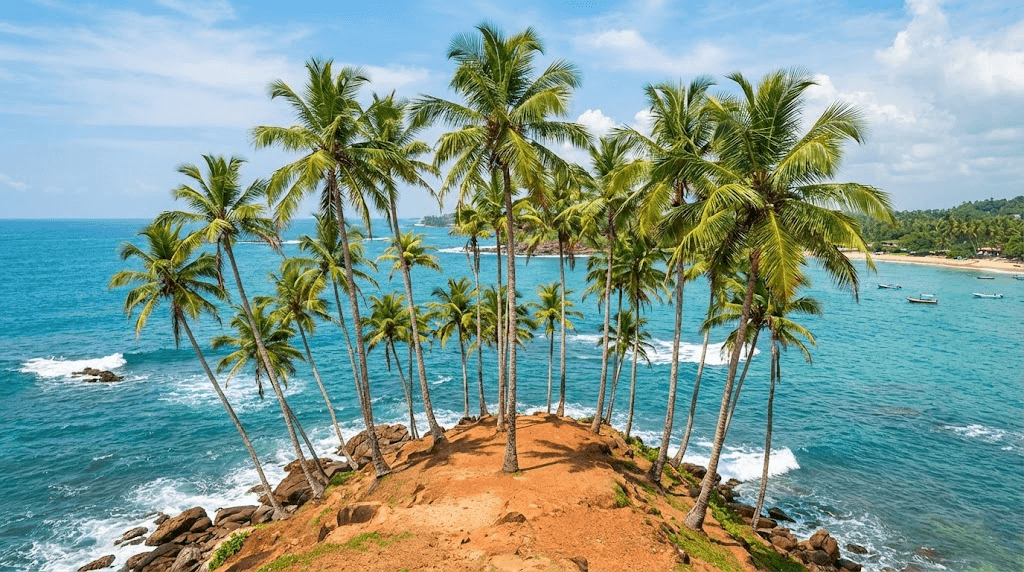 Coconut Tree Hill Mirissa beach stop on a private tour from Ella to South Coast.