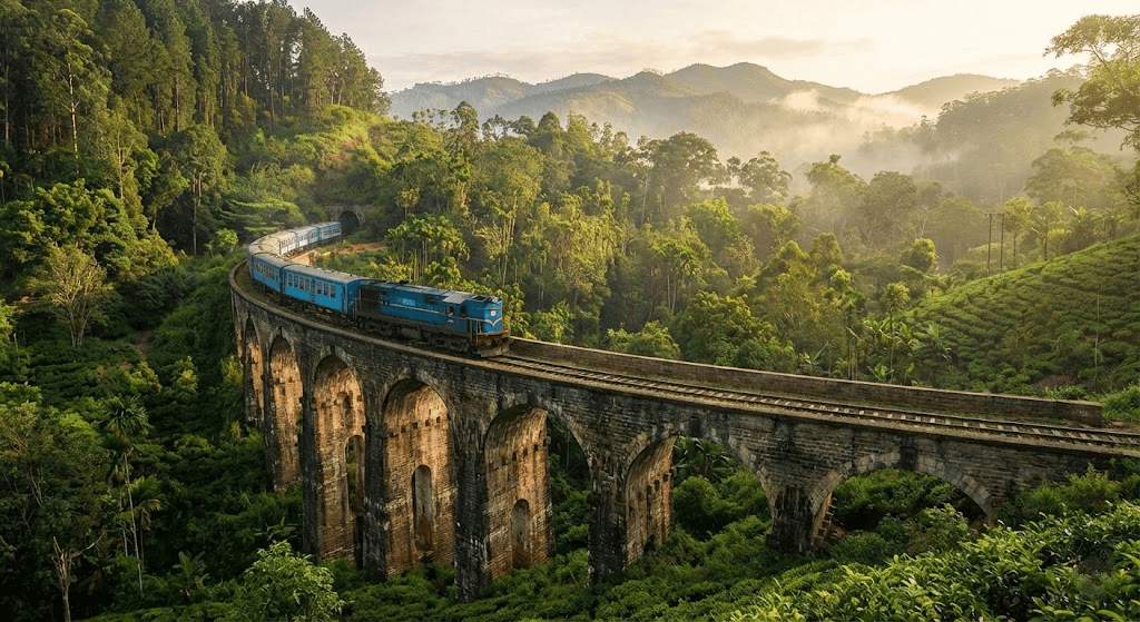 Best of Ella day tour visiting Nine Arches Bridge with private driver in Ella.